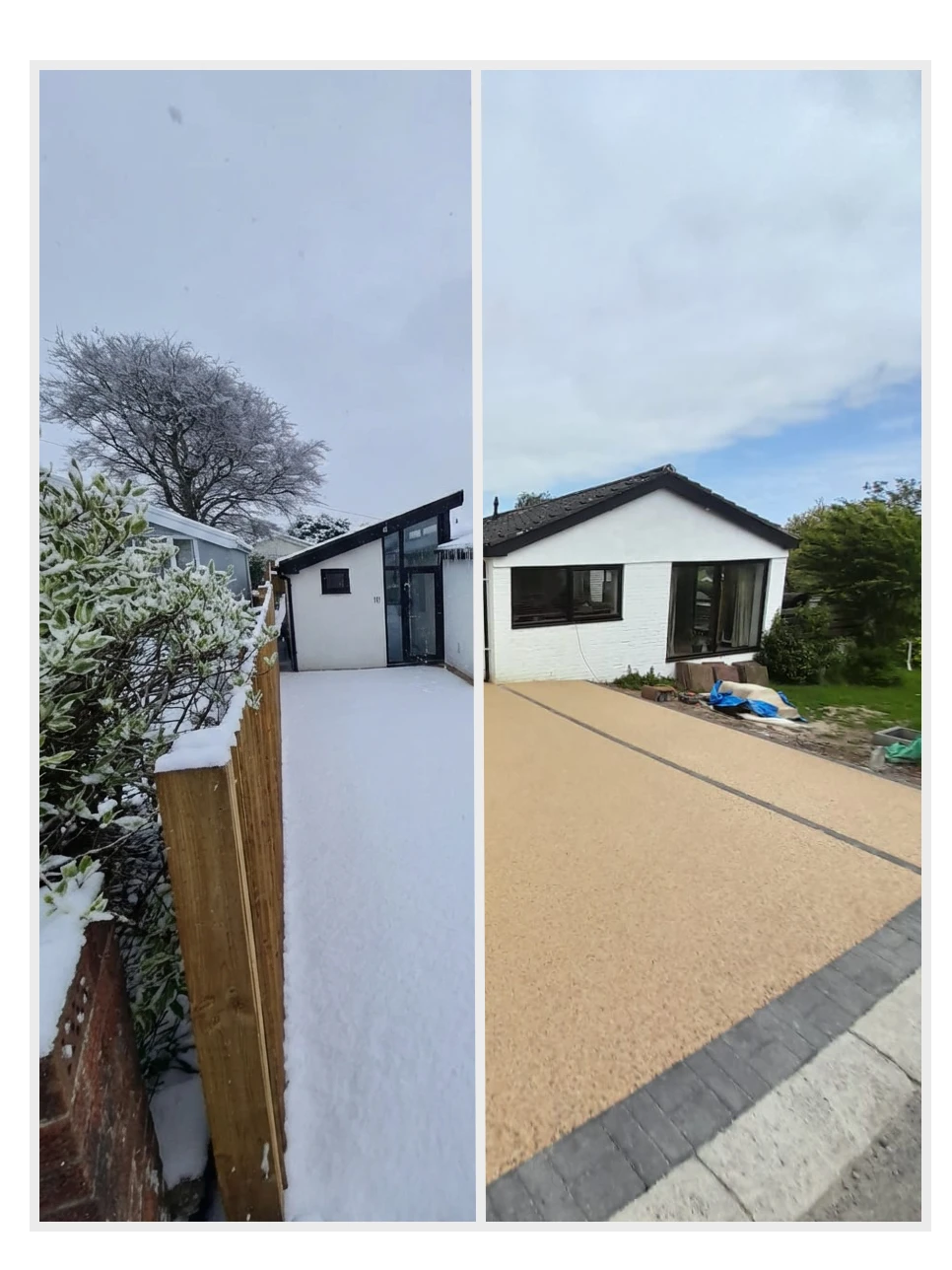 Clear Snow Gently and Early on a resin driveways, patios, and pathways