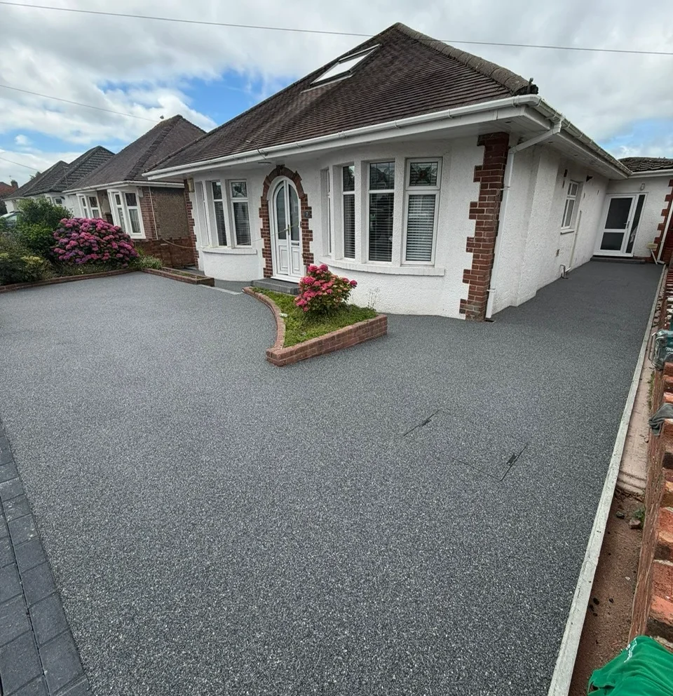 dark grey marble resin driveway and path in Rhiwbina Cardiff