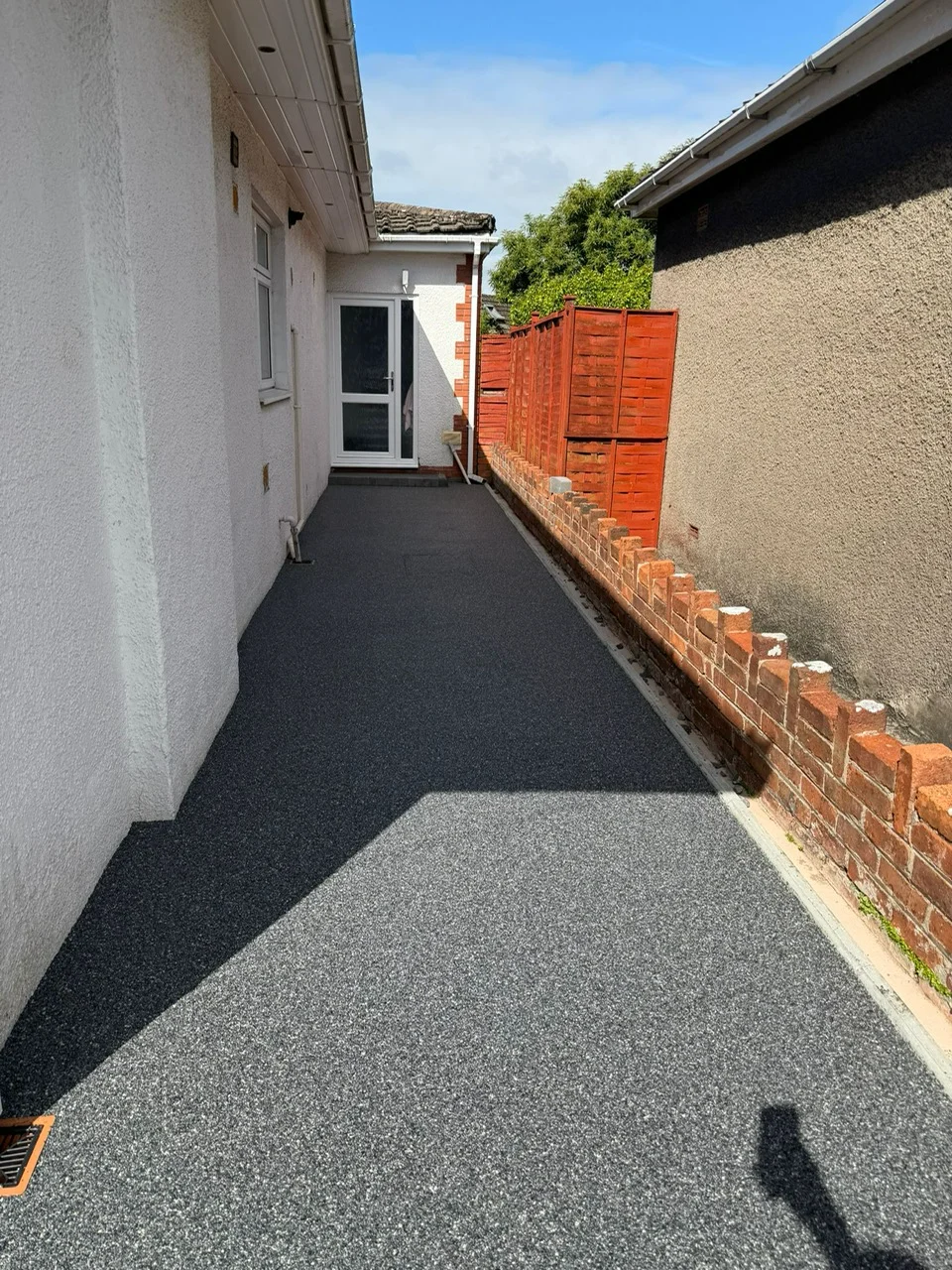 dark grey marble resin side pathway in Rhiwbina Cardiff