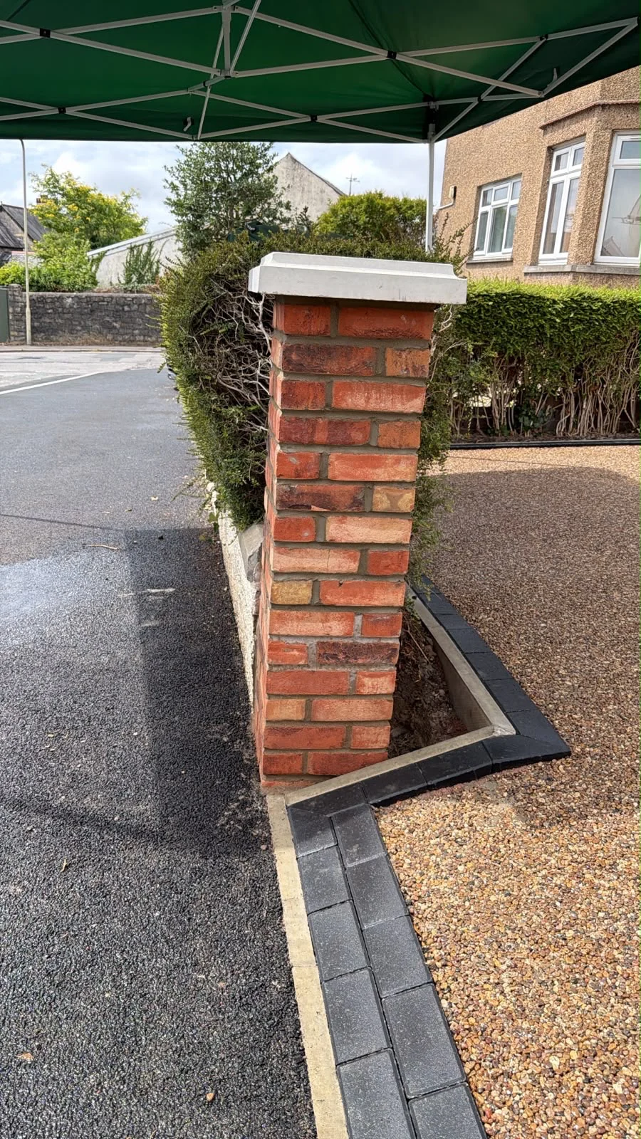 double block paving border at entrance of driveway in Bridgend