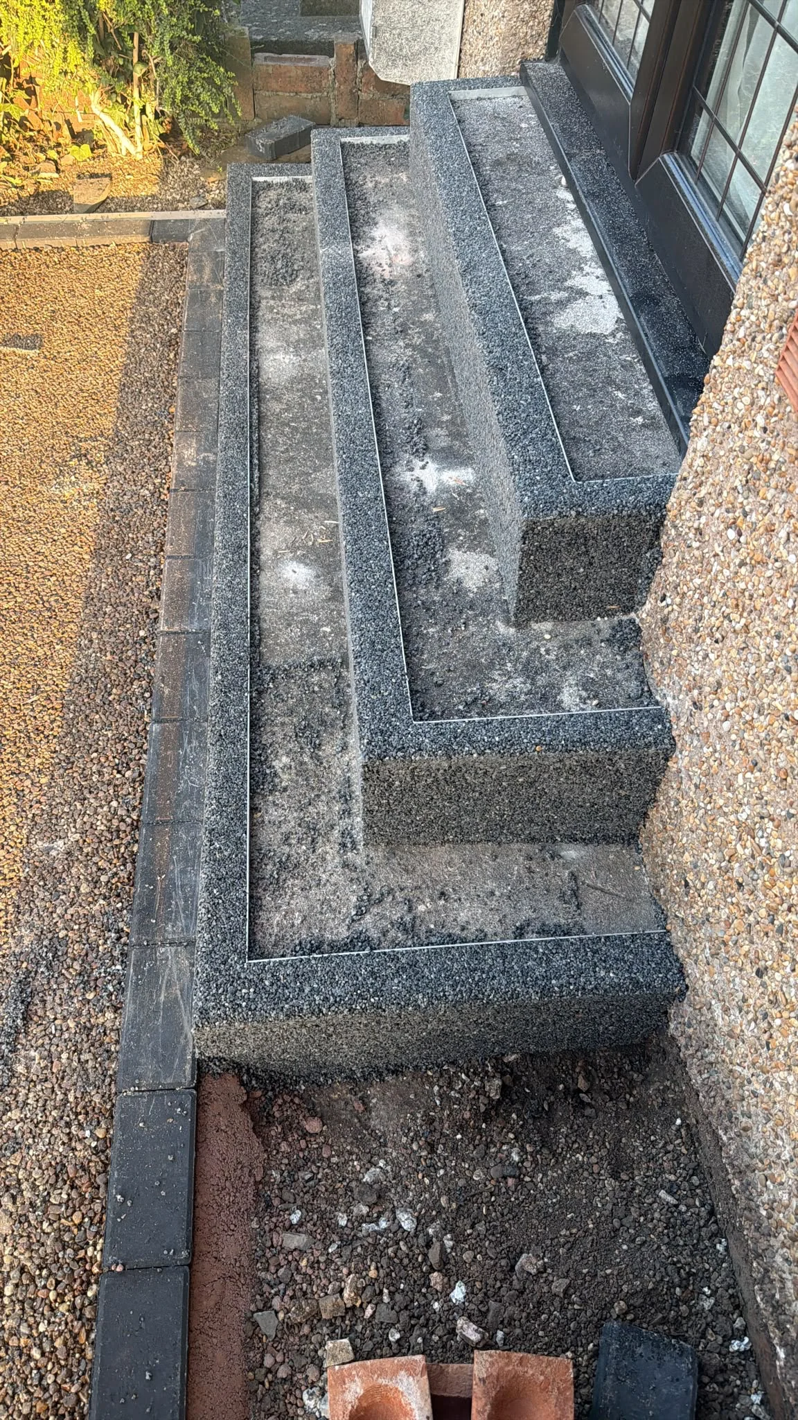 steps grey resin bound border ready harvest gold infill